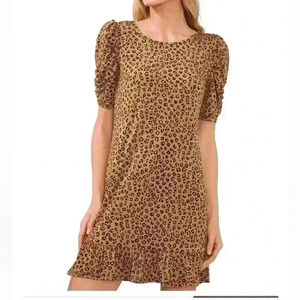 Puff Sleeve Printed Knit Dress - NWOT